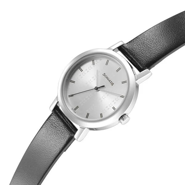 Sonata Ladies Essentials Silver Dial Watch for Women - 8174SL01 - KRISHNA WATCH COMPANY