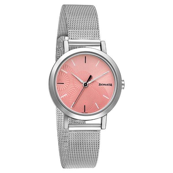 Sonata Linnea Pink Dial Women Watch 8174sm02 - KRISHNA WATCH COMPANY