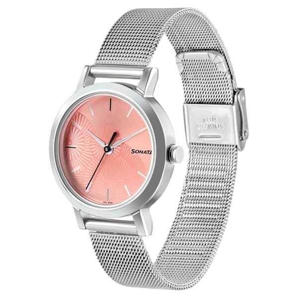 Sonata Linnea Pink Dial Women Watch 8174sm02 - KRISHNA WATCH COMPANY