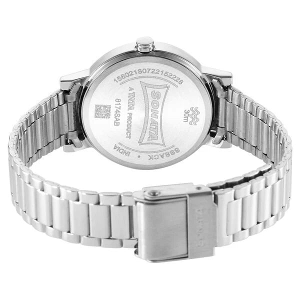 Sonata Ladies Essentials Pink Dial Stainless Steel Strap Watch for Women 8174sm03 - KRISHNA WATCH COMPANY