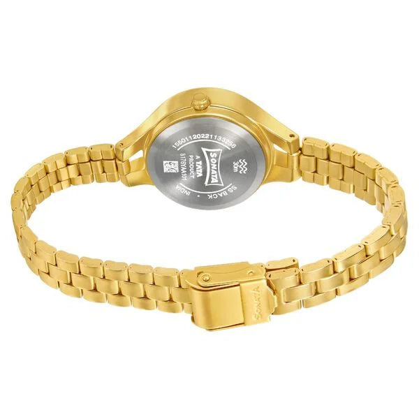 Sonata Gold Edit Silver Dial Women Watch - 8176YM01 - KRISHNA WATCH COMPANY