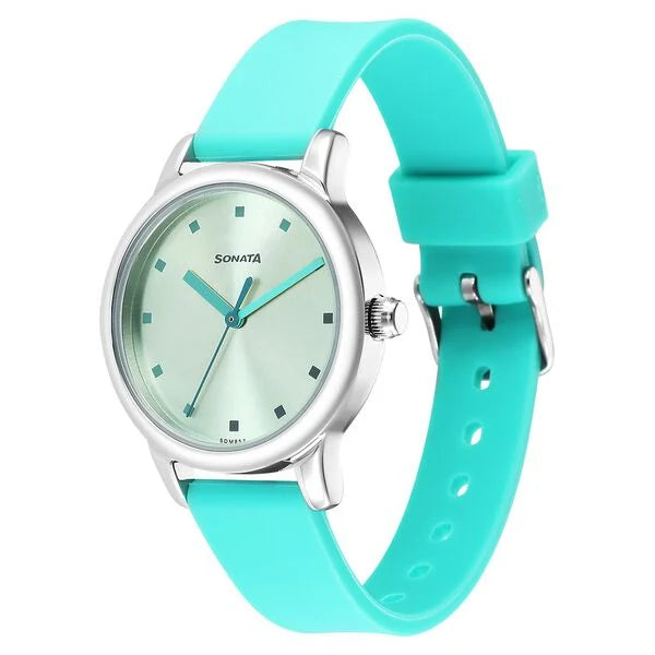 Sonata Splash Green Dial Women Watch With Plastic Strap ns8178sp01 / 8178sp01 - KRISHNA WATCH COMPANY