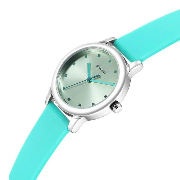 Sonata Splash Green Dial Women Watch With Plastic Strap ns8178sp01 / 8178sp01 - KRISHNA WATCH COMPANY
