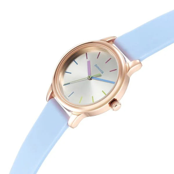 Sonata Splash Silver Dial Women Watch With Plastic Strap - 8178WP01 - KRISHNA WATCH COMPANY