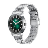 Sonata Poze 6 Chrome Calling Quartz Green Round Dial Men's Watch SP70083SM01