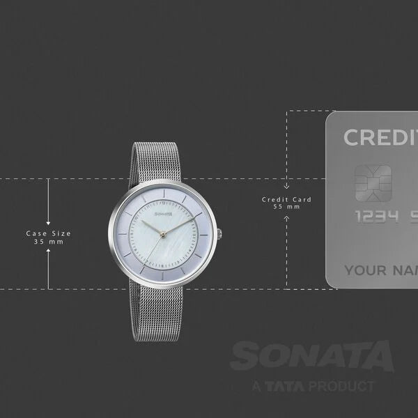 Sonata Modern Edit Quartz Analog Watch For Women 8193sm01 - KRISHNA WATCH COMPANY