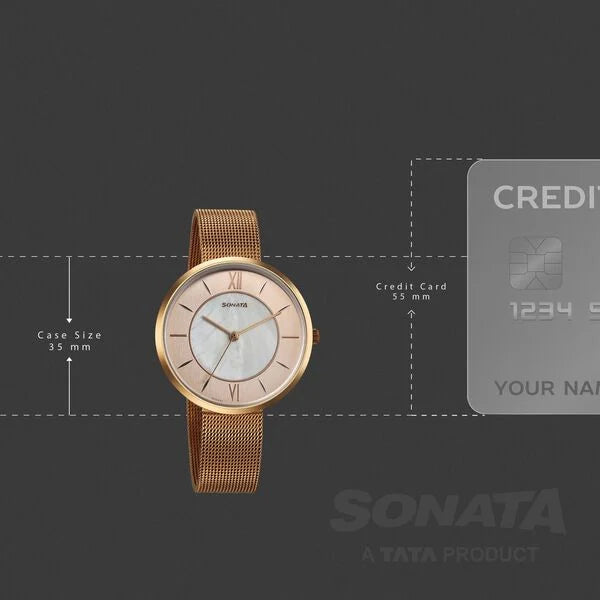 Sonata Modern Edit Quartz Analog Watch For Women 8193wm02 - KRISHNA WATCH COMPANY