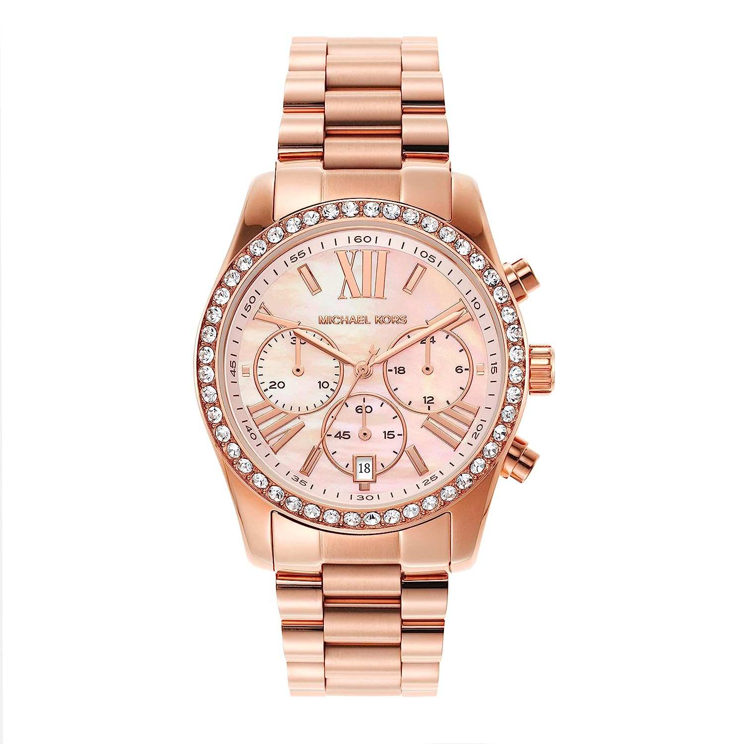 Michael Kors Lexington Pavé Rose Gold-Tone Watch MK7242 - KRISHNA WATCH COMPANY