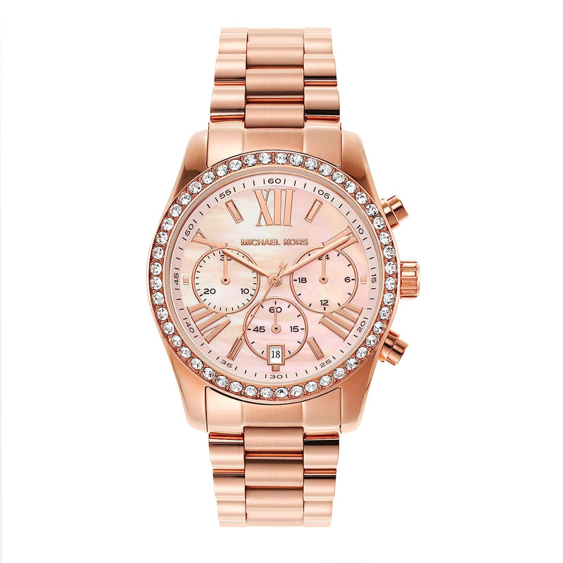 Michael Kors Lexington Pavé Rose Gold-Tone Watch MK7242 - KRISHNA WATCH COMPANY
