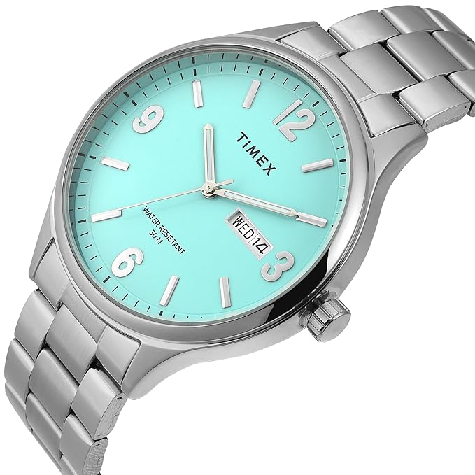Timex Tiffany Blue Round Date/Day Dial Men's Watch TWEG18447 - KRISHNA WATCH COMPANY