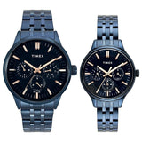 TIMEX Blue Round Dial Analog Pair's Watch - TW00PR319