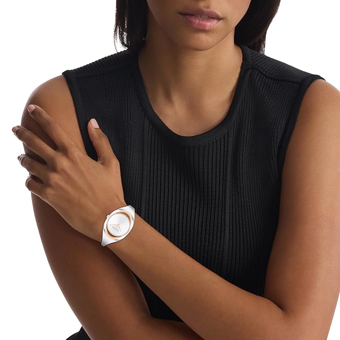 Calvin Klein Ck Elation Women's Silver Analog Stainless Steel Watch 25200424 - KRISHNA WATCH COMPANY