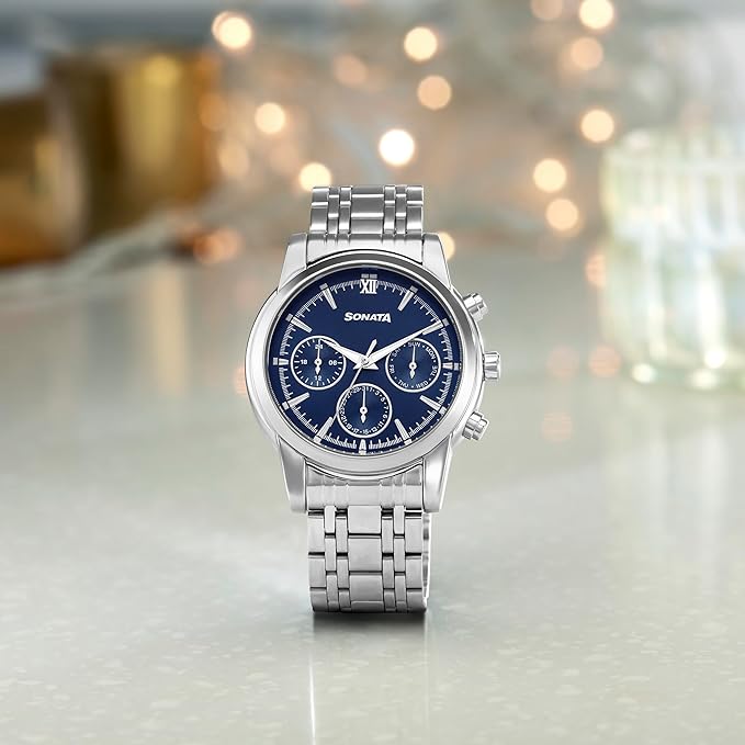 Sonata Wedding Multifunction Watch For Men - 77158SM01 - KRISHNA WATCH COMPANY