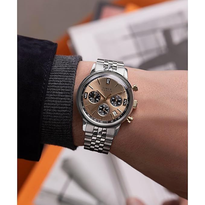 TIMEX Marlin Champagne Round Dial Analog Men Watch - TWEG26713 - KRISHNA WATCH COMPANY