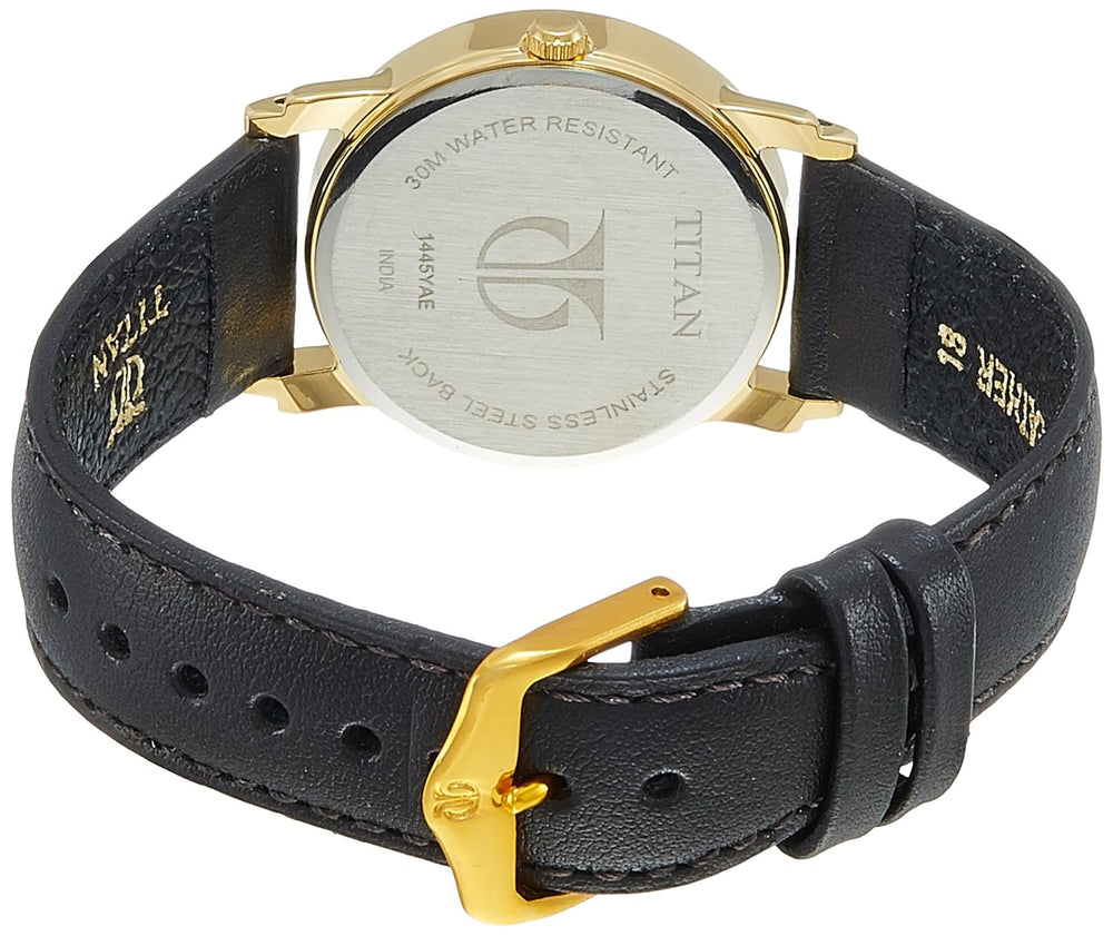 Titan White Dial Brown Leather Strap Watch NL1445YL04 (J583) - KRISHNA WATCH COMPANY