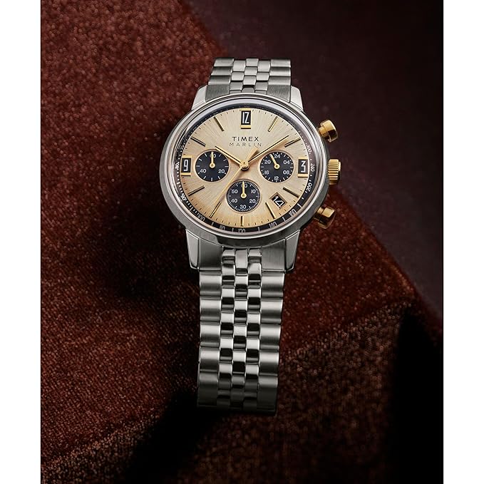 TIMEX Marlin Champagne Round Dial Analog Men Watch - TWEG26713 - KRISHNA WATCH COMPANY