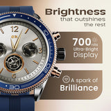 GOBOULT Saber Smart Watch 1.43'' AMOLED Display, Functional Rotating Bezel, AOD, BT Calling, 200+Watchfaces, 700 Nits Brightness, AI Voice Assistant, SpO2 Monitoring, 120+ Sports Mode (Blue)