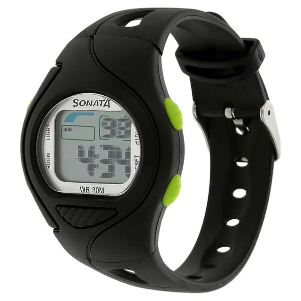 Sonata SF Digital Grey Dial Plastic Strap Unisex Watch ns87011pp01 / 87011pp01 - KRISHNA WATCH COMPANY