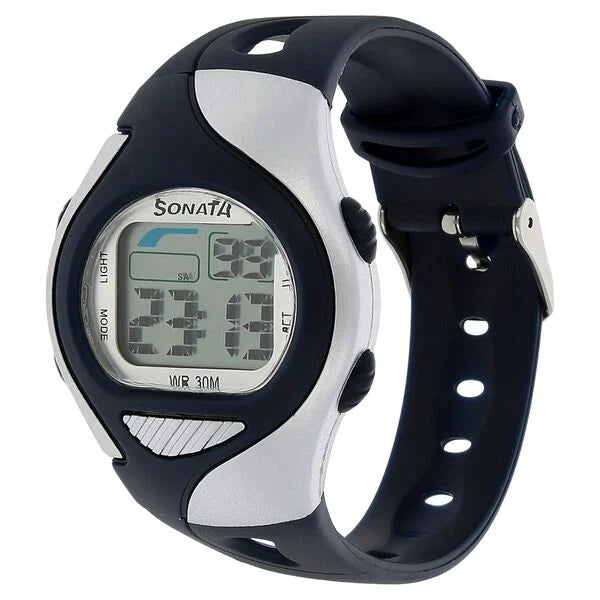SF Digital Grey Dial Plastic Strap Unisex Watch 87011pp03 - KRISHNA WATCH COMPANY