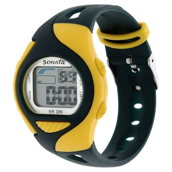 SF Digital Grey Dial Plastic Strap Unisex Watch 87011pp04 - KRISHNA WATCH COMPANY
