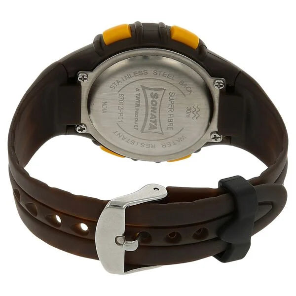 SF Digital Grey Dial Plastic Strap Unisex Watch 87012pp01 - KRISHNA WATCH COMPANY