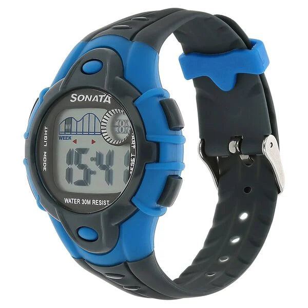 SF Digital Grey Dial Plastic Strap Unisex Watch 87012pp03 - KRISHNA WATCH COMPANY