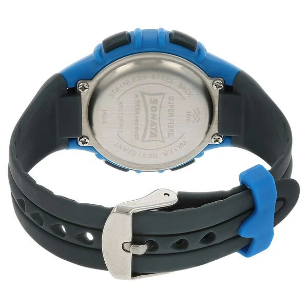 SF Digital Grey Dial Plastic Strap Unisex Watch 87012pp03 - KRISHNA WATCH COMPANY