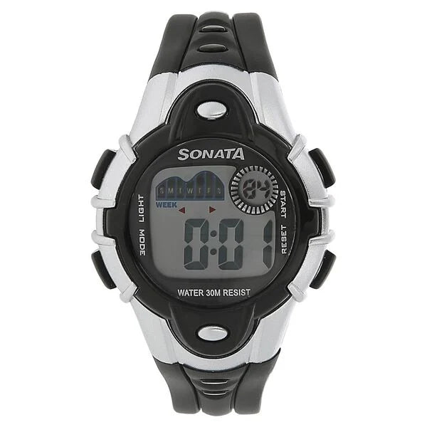 SF Digital Grey Dial Plastic Strap Unisex Watch 87012pp04 - KRISHNA WATCH COMPANY