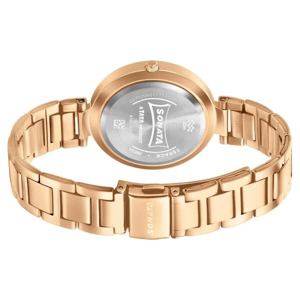 Sonata Blush It Up Rose Gold Dial Women Watch With Stainless Steel Strap ns87033wm01 / 87033wm01 - KRISHNA WATCH COMPANY