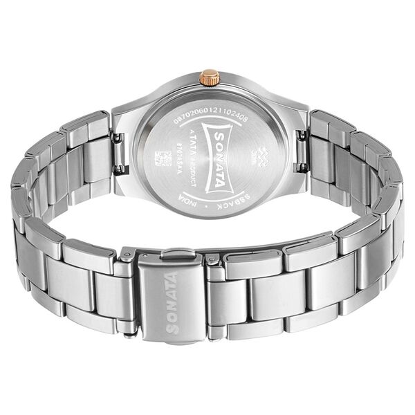Sonata Blush It Up Pink Dial Women Watch With Stainless Steel Strap NR87034KM03 / 87034KM03 - KRISHNA WATCH COMPANY