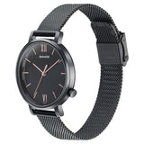 Sonata Elegent Essentials Quartz Analog Black Dial Stainless Steel Strap Watch For Women 87045nm01w