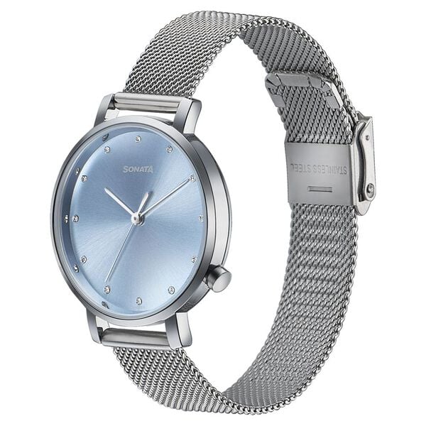 Sonata Elegent Essentials Quartz Analog Watch For Women - 87045SM01W - KRISHNA WATCH COMPANY