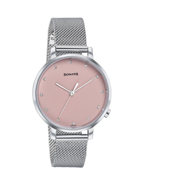 Sonata Elegent Essentials Quartz Analog Watch For Women - 87045SM02W - KRISHNA WATCH COMPANY