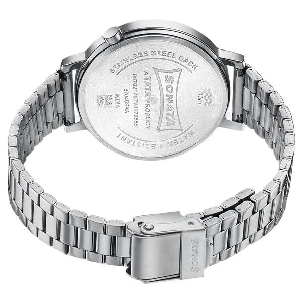 Sonata Elegent Essentials Quartz Analog Silver Dial Stainless Steel Strap Watch For Women 87045sm03w - KRISHNA WATCH COMPANY