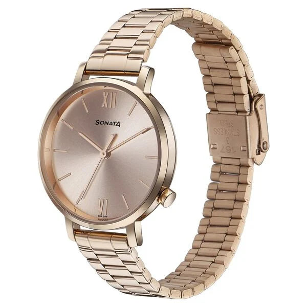 Sonata Elegant Essentials Quartz Analog Watch For Women - 87045WM01W - KRISHNA WATCH COMPANY