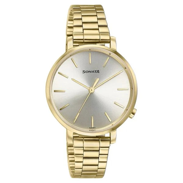Sonata Elegent Essentials Quartz Watch For Women - 87045YM01W - KRISHNA WATCH COMPANY