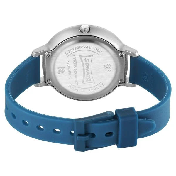 Sonata Splash Quartz Analog Blue Dial Plastic Strap Watch for Women 87049pp17w - KRISHNA WATCH COMPANY