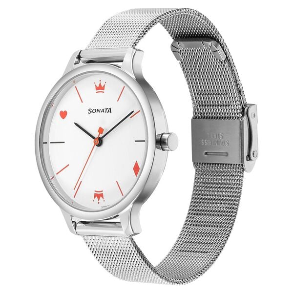 Sonata Play White Dial Watch for Women 87050sm01 - KRISHNA WATCH COMPANY