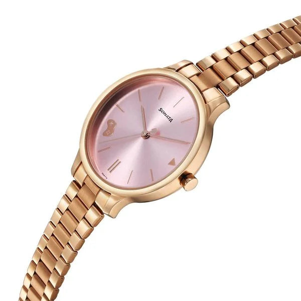 Sonata Play Pink Dial Watch for Women - 87050WM02 - KRISHNA WATCH COMPANY