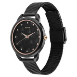 Sonata Wedding Quartz Analog Black Dial Stainless Steel Strap Watch for Women 87051km01