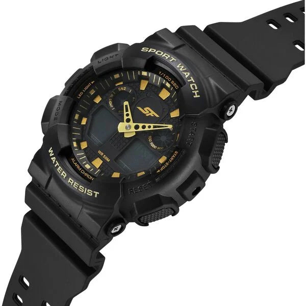 SF Vigour Quartz Digital Analog Digital Black Dial With Black Color Plastic Strap Watch For Unisex 87058pp03 - KRISHNA WATCH COMPANY