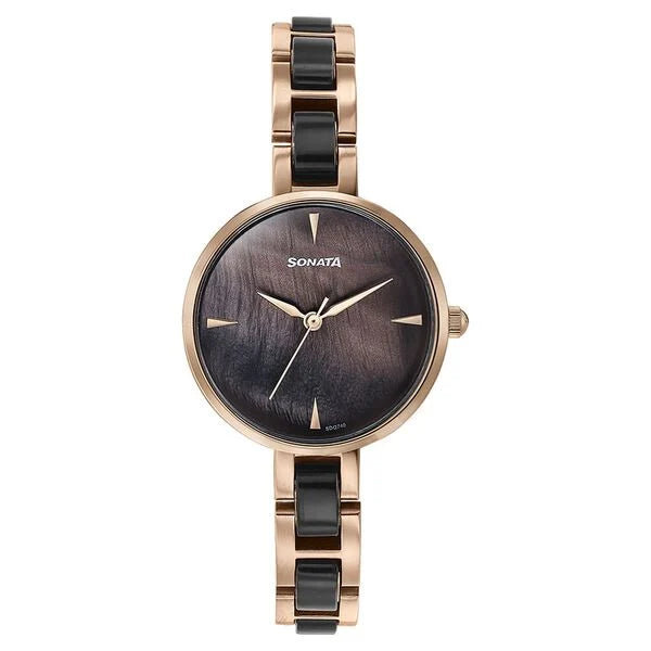 Sonata Quartz Analog Multicoloured Dial Two Toned Stainless Steel Strap Watch For Women 87064kd01 - KRISHNA WATCH COMPANY