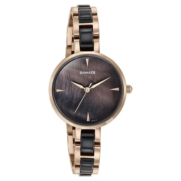 Sonata Quartz Analog Multicoloured Dial Two Toned Stainless Steel Strap Watch For Women 87064kd01 - KRISHNA WATCH COMPANY