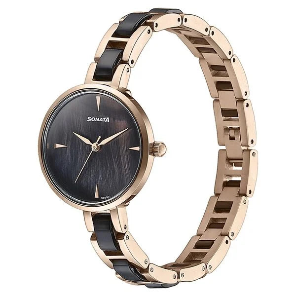 Sonata Quartz Analog Multicoloured Dial Two Toned Stainless Steel Strap Watch For Women 87064kd01 - KRISHNA WATCH COMPANY
