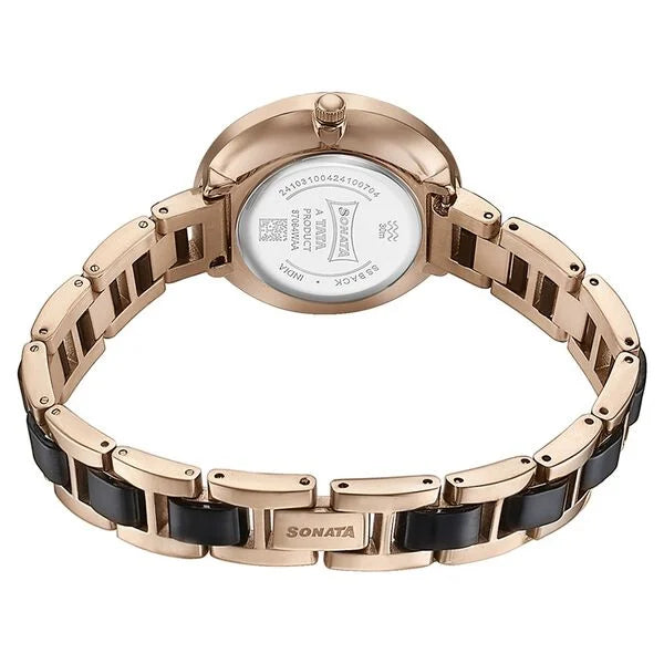Sonata Quartz Analog Multicoloured Dial Two Toned Stainless Steel Strap Watch For Women 87064kd01 - KRISHNA WATCH COMPANY