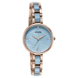 Sonata Wedding Edit Quartz Analog Blue Dial Stainless Steel With Acetate Strap Watch For Women 87064kd04