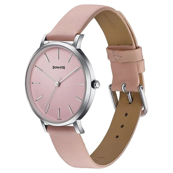 Sonata Pastel Play Quartz Analog Watch For Women - 87073SL02 - KRISHNA WATCH COMPANY