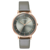 Sonata Modern Edit Quartz Analog Green Dial Leather Strap Watch For Women 87073wl03