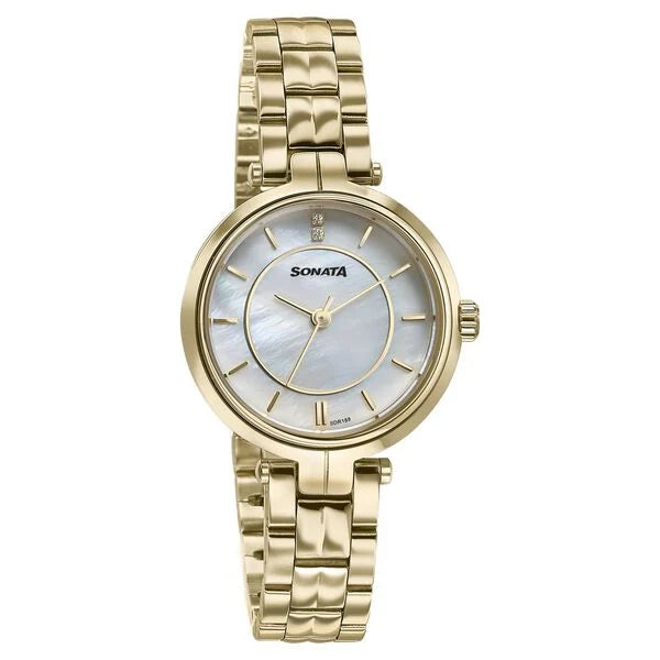 Sonata Wedding Quartz Analog Off White Dial Watch For Women - 87077YM01 - KRISHNA WATCH COMPANY
