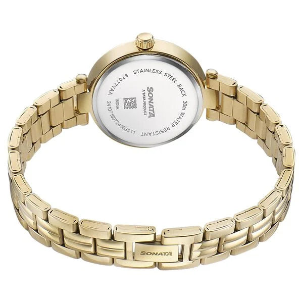 Sonata Wedding Quartz Analog Off White Dial Watch For Women - 87077YM01 - KRISHNA WATCH COMPANY